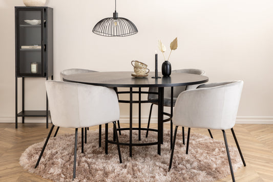 Copenhagen Matbord med Berit Stolarna – Bord: ⌀140 Stol: 55x78x55