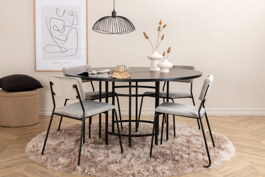 Copenhagen Matbord med Kenth Stolarna – Bord: ⌀140 Stol: 52x76x40