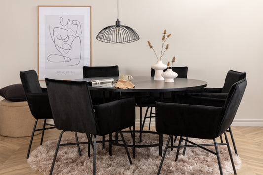 Copenhagen Matbord med Petra Stolarna – Bord: ⌀140 Stol: 60x87x57