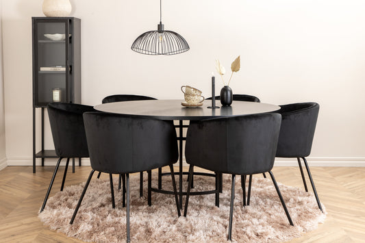 Copenhagen Matbord med Berit Stolarna – Bord: ⌀140 Stol: 55x78x55