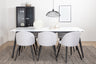 Jimmy Matbord med Velvet Stolarna – Bord: 76x195x90 Stol: 57x76,5x50