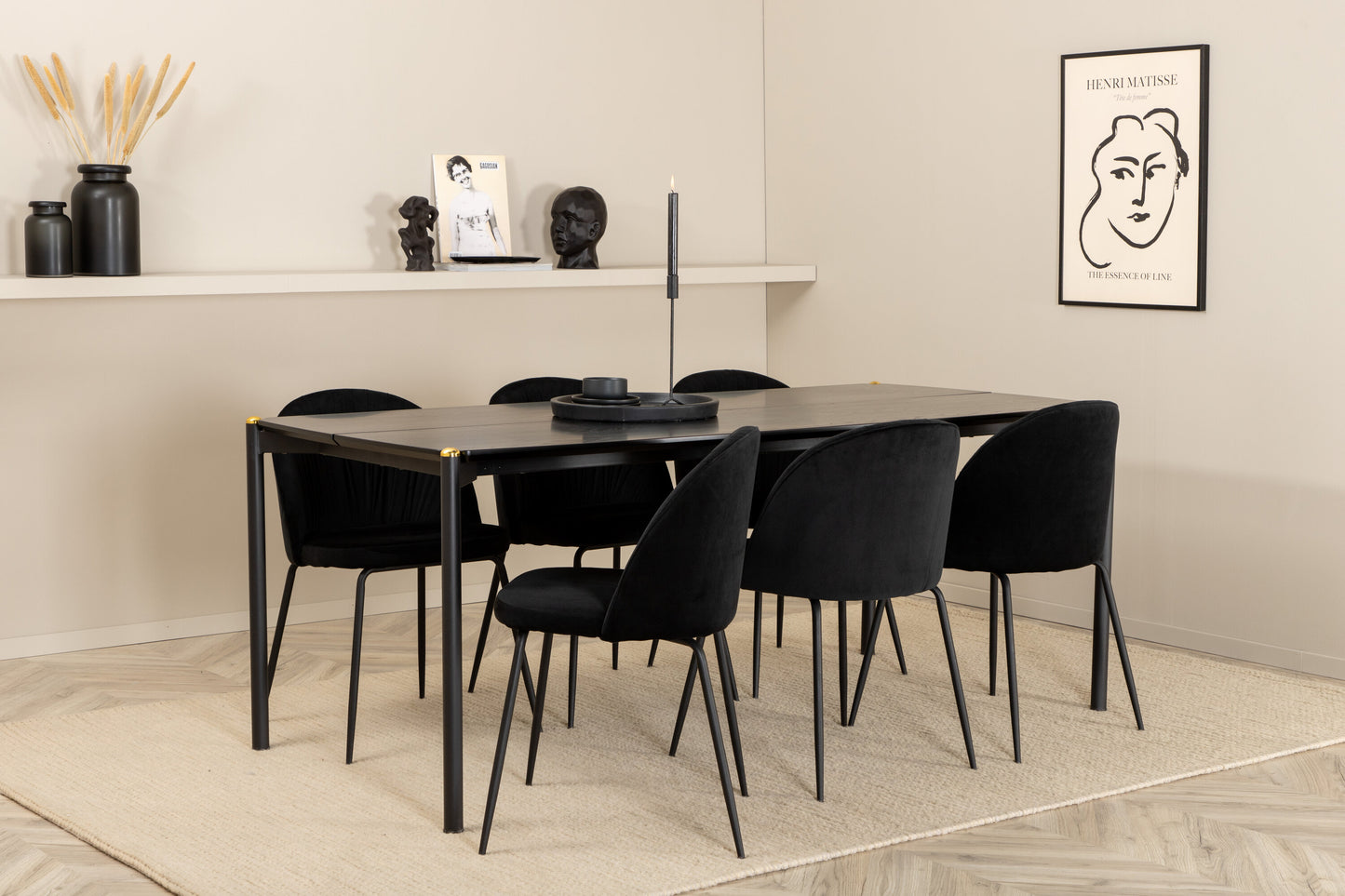 Pelle Matbord med Wrinkles Stolarna Matgrupp
