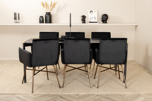 Pelle Matbord med Petra Stolarna – Bord: 75x190x90 Stol: 60x87x57
