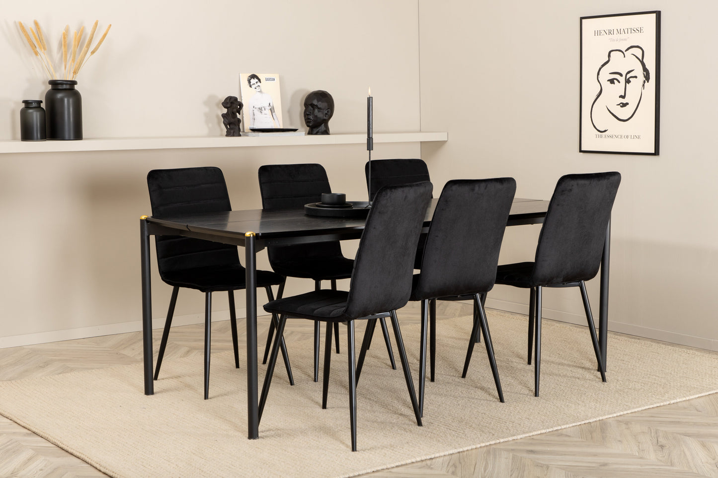 Pelle Matbord med Windu Stolarna Matgrupp