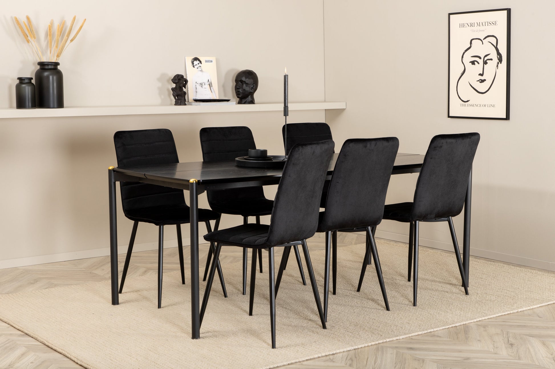 Pelle Matbord med Windu Stolarna Matgrupp