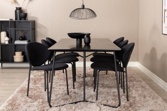 Petra Matbord med Vault Stolarna – Bord: 75x190x90 Stol: 61,5x80x46