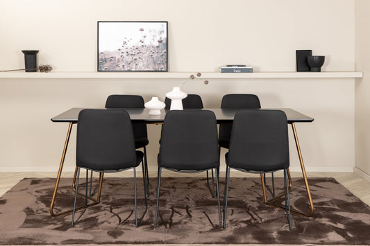 Petra Matbord med Muce Stolarna – Bord: 75x190x90 Stol: 63x84x43