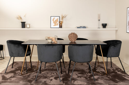 Petra Matbord med Berit Stolarna – Bord: 75x190x90 Stol: 55x78x55