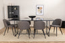 Leif Matbord med Velvet Stolarna – Bord: 74x200x90 Stol: 57x76,5x50