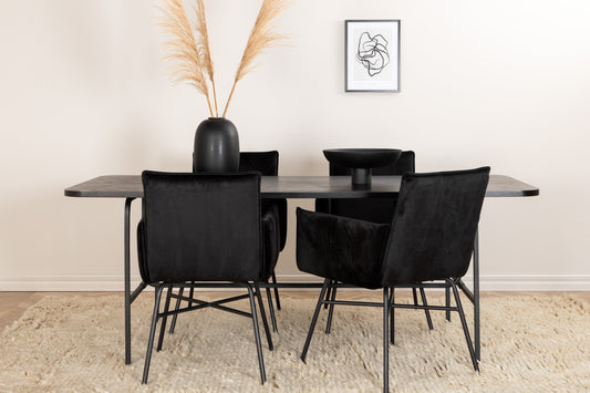 Uno Matbord med Petra Stolarna – Bord: 74x200x90 Stol: 60x87x57