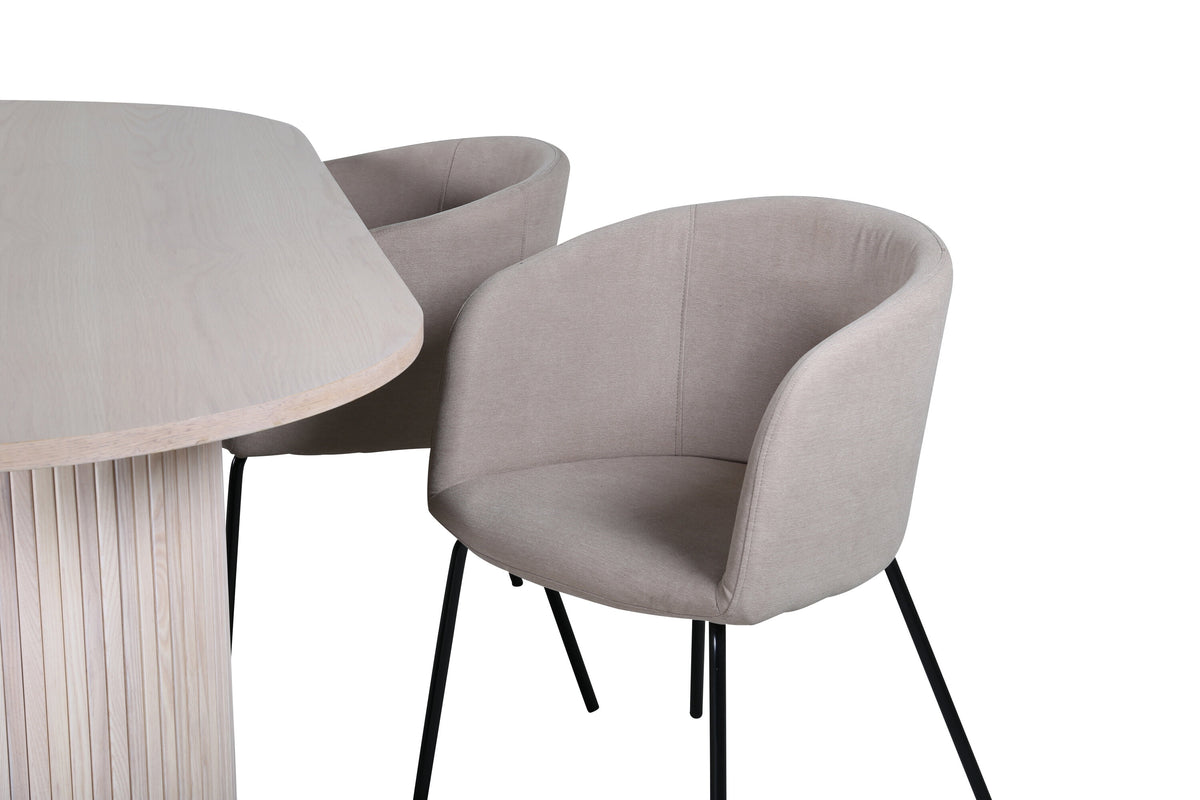Bianca Matbord med Berit Stolarna – Bord: 75x200x90 Stol: 55x78x55