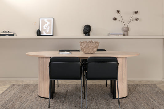Bianca Matbord med Tvist Stolarna – Bord: 75x200x90 Stol: 59x77x53