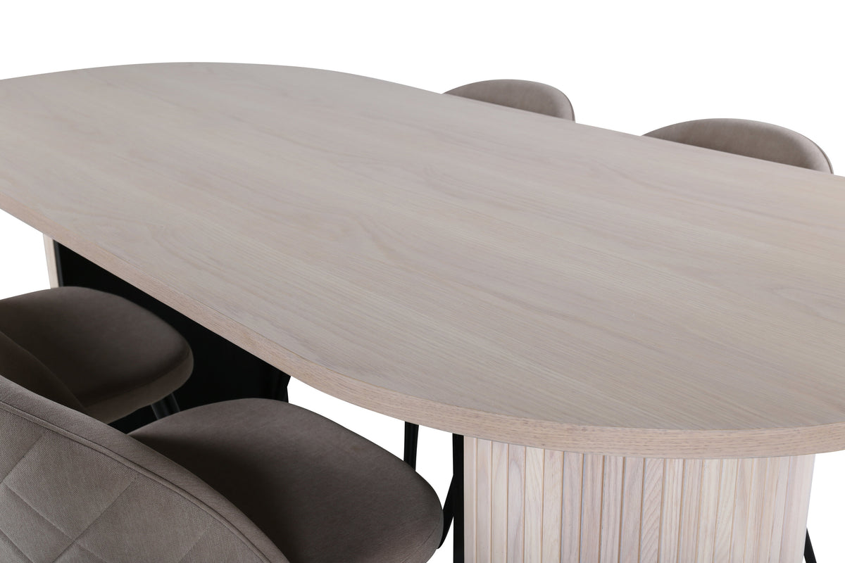 Bianca Matbord med Velvet Stolarna – Bord: 75x200x90 Stol: 57x76,5x50