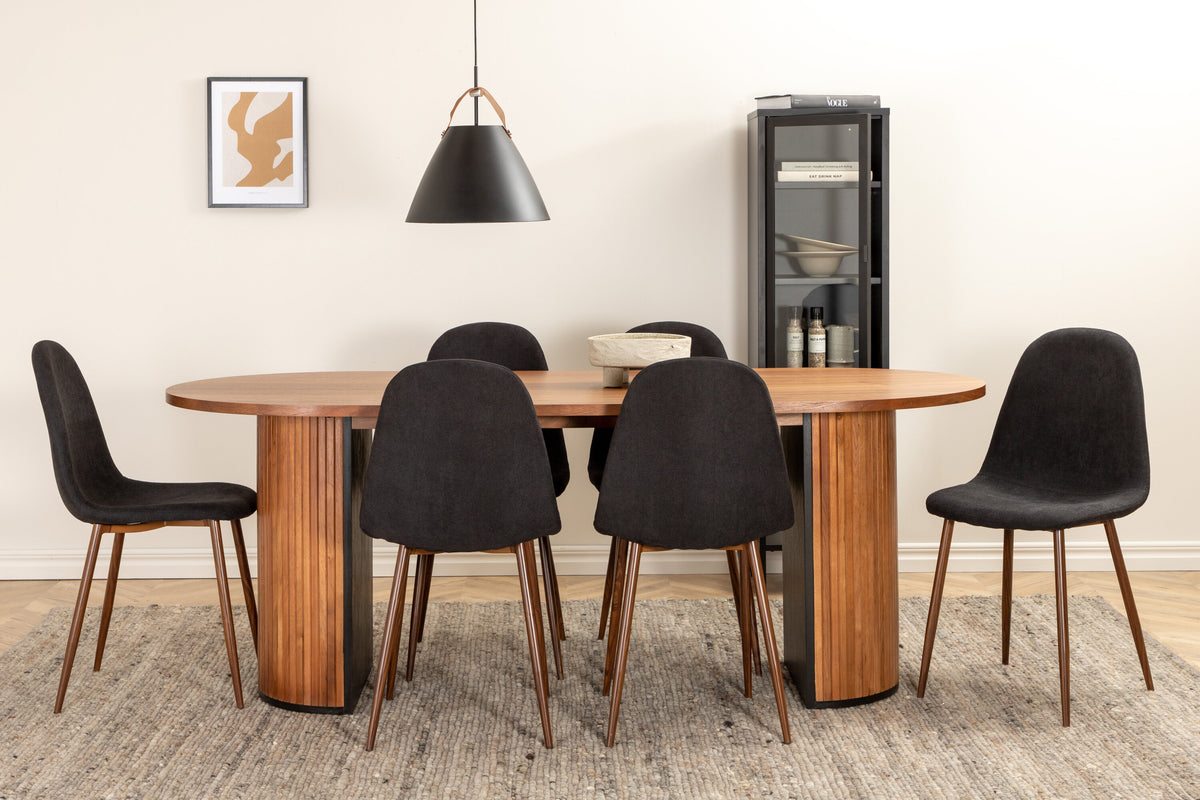 Bianca Matbord med Polar Stolarna – Bord: 75x200x90 Stol: 53x87x44