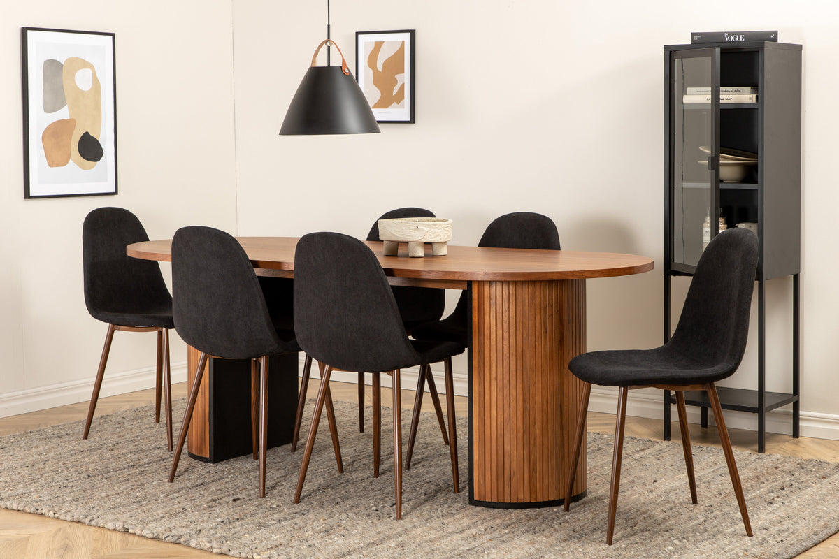 Bianca Matbord med Polar Stolarna – Bord: 75x200x90 Stol: 53x87x44