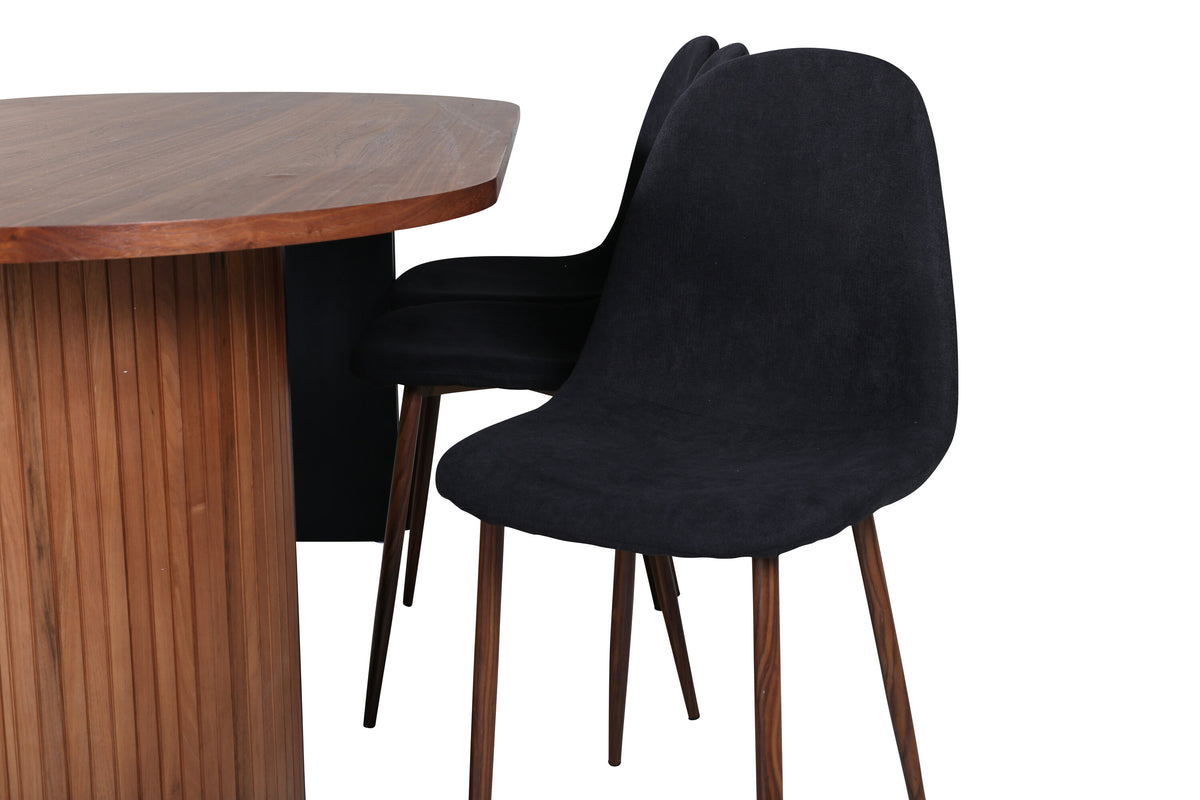Bianca Matbord med Polar Stolarna – Bord: 75x200x90 Stol: 53x87x44