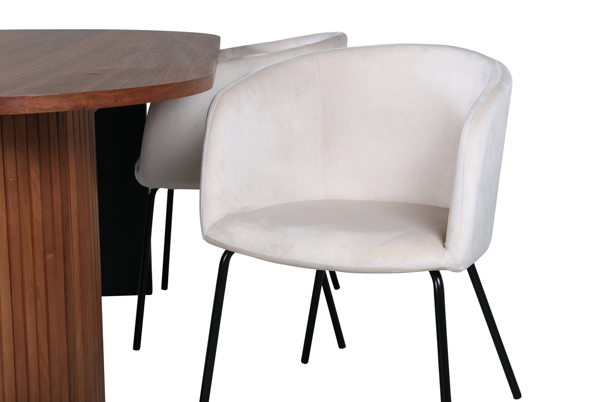 Bianca Matbord med Berit Stolarna – Bord: 67x200x90 Stol: 55x78x55