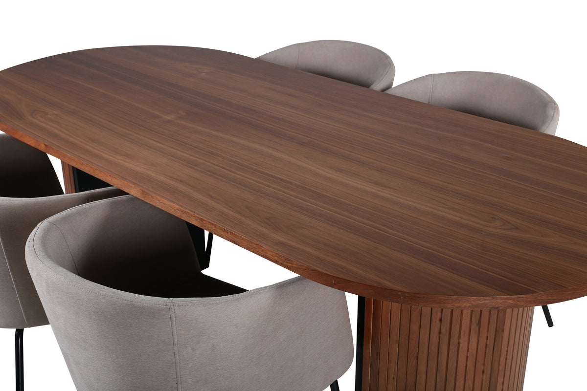 Bianca Matbord med Berit Stolarna – Bord: 67x200x90 Stol: 55x78x55