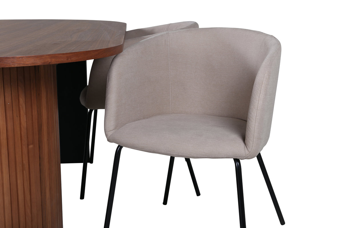 Bianca Matbord med Berit Stolarna – Bord: 67x200x90 Stol: 55x78x55
