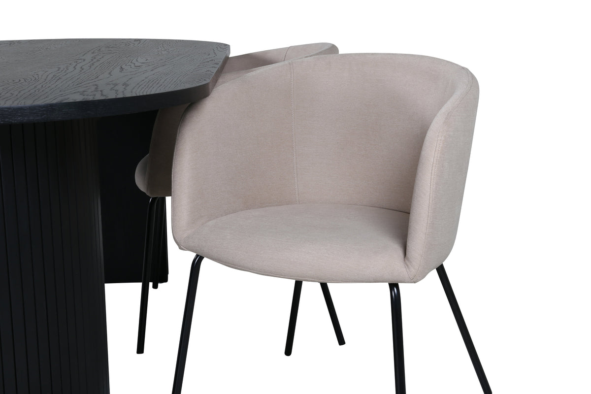 Bianca Matbord med Berit Stolarna – Bord: 67x200x90 Stol: 55x78x55