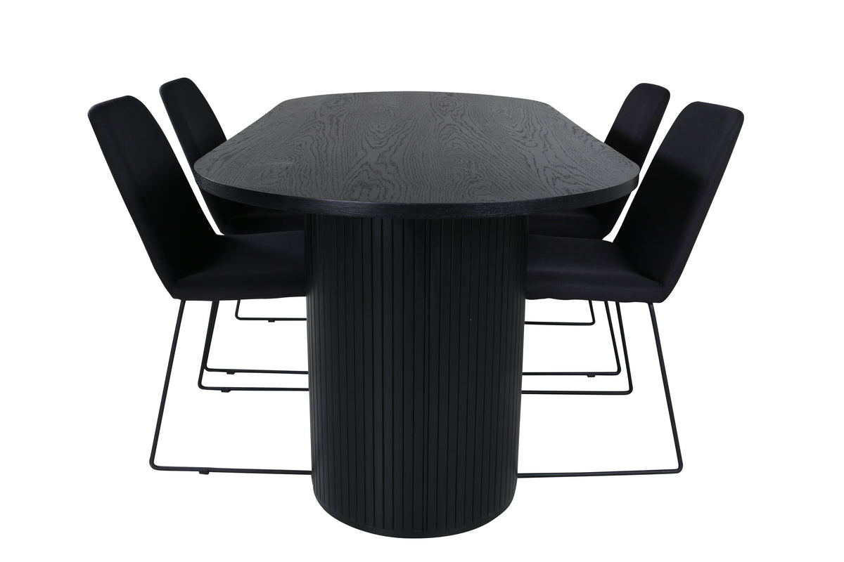 Bianca Matbord med Muce Stolarna – Bord: 75x200x90 Stol: 63x84x43
