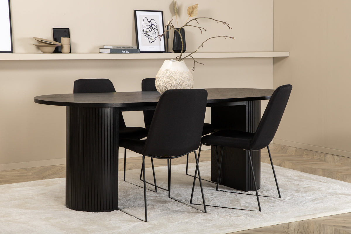 Bianca Matbord med Muce Stolarna – Bord: 75x200x90 Stol: 63x84x43