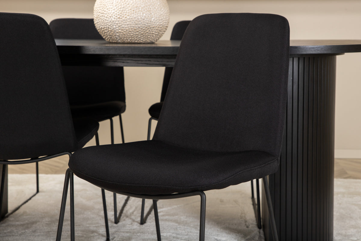 Bianca Matbord med Muce Stolarna – Bord: 75x200x90 Stol: 63x84x43