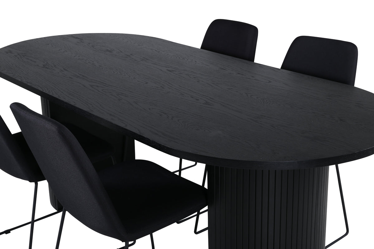 Bianca Matbord med Muce Stolarna – Bord: 75x200x90 Stol: 63x84x43