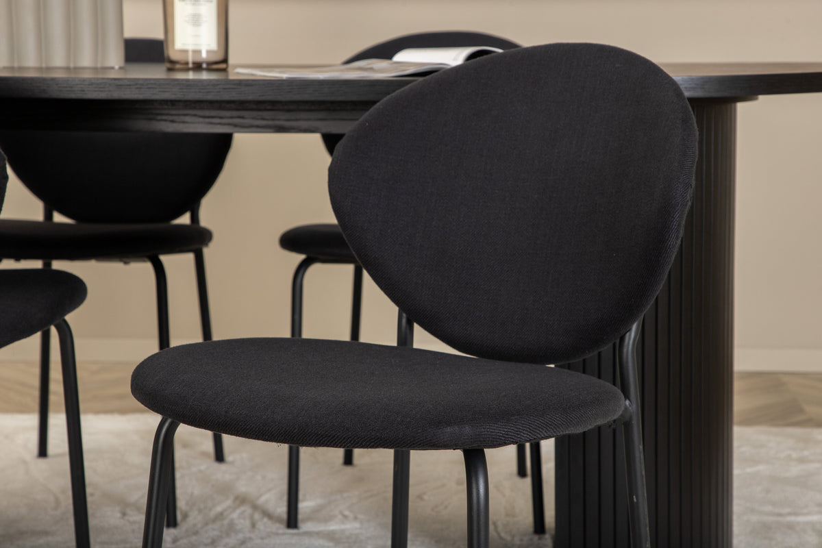 Bianca Matbord med Vault Stolarna – Bord: 43x200x90 Stol: 61,5x80x46