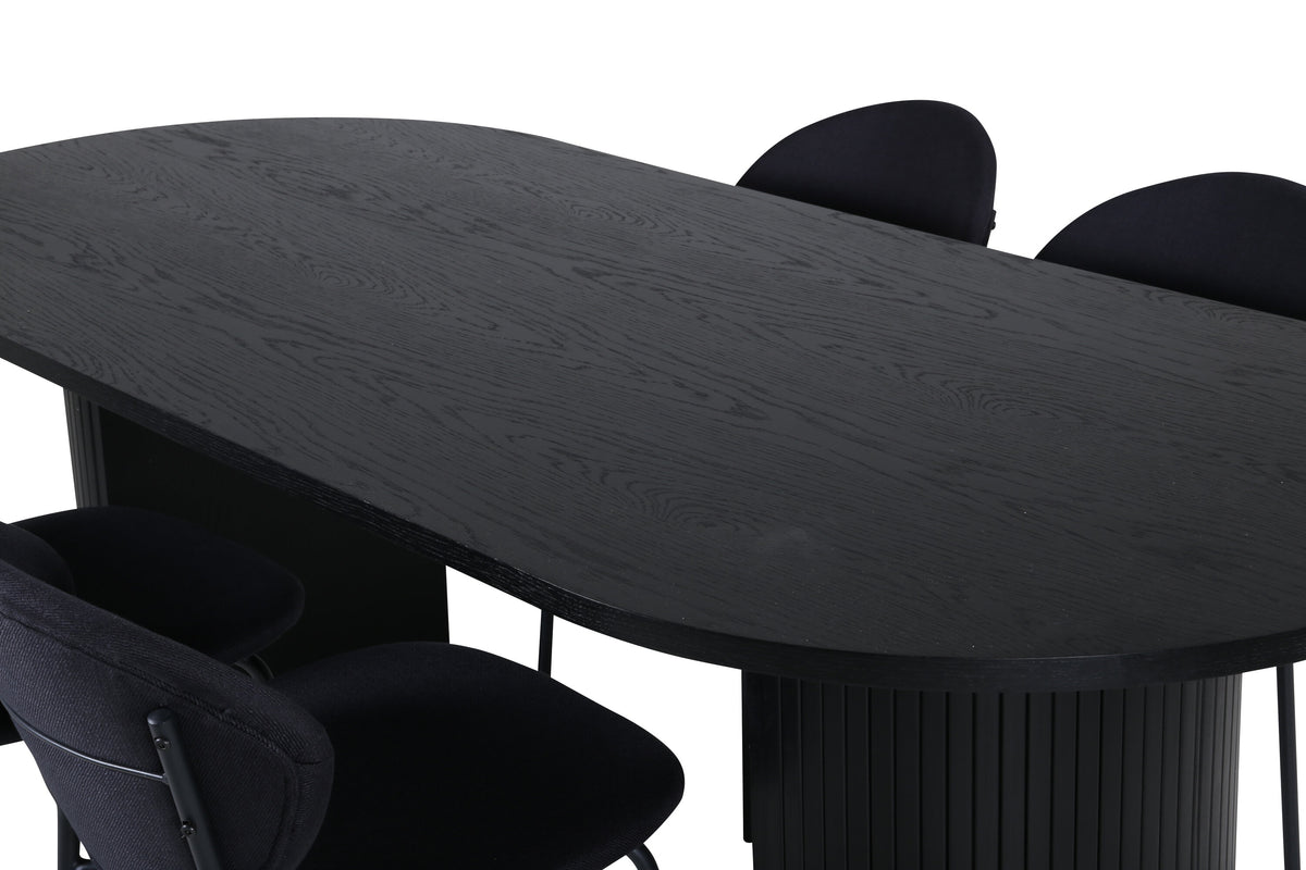 Bianca Matbord med Vault Stolarna – Bord: 43x200x90 Stol: 61,5x80x46