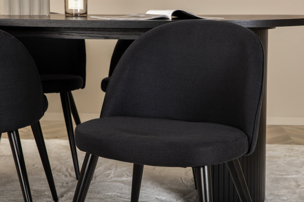 Bianca Matbord med Velvet Stolarna – Bord: 75x200x90 Stol: 57x76,5x50