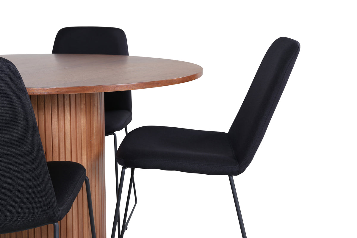 Bianca Matbord med Muce Stolarna – Bord: ⌀110 Stol: 63x84x43