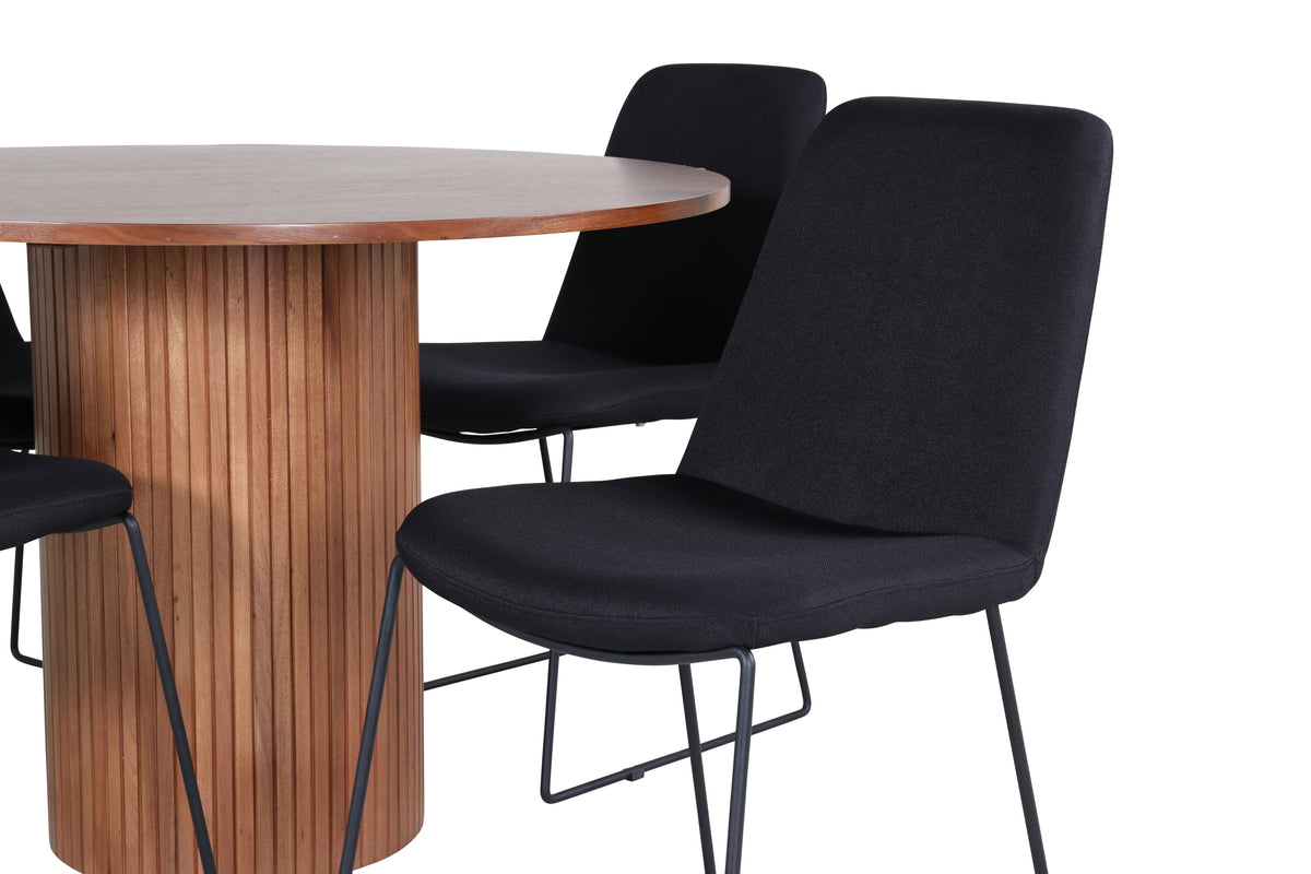 Bianca Matbord med Muce Stolarna – Bord: ⌀110 Stol: 63x84x43