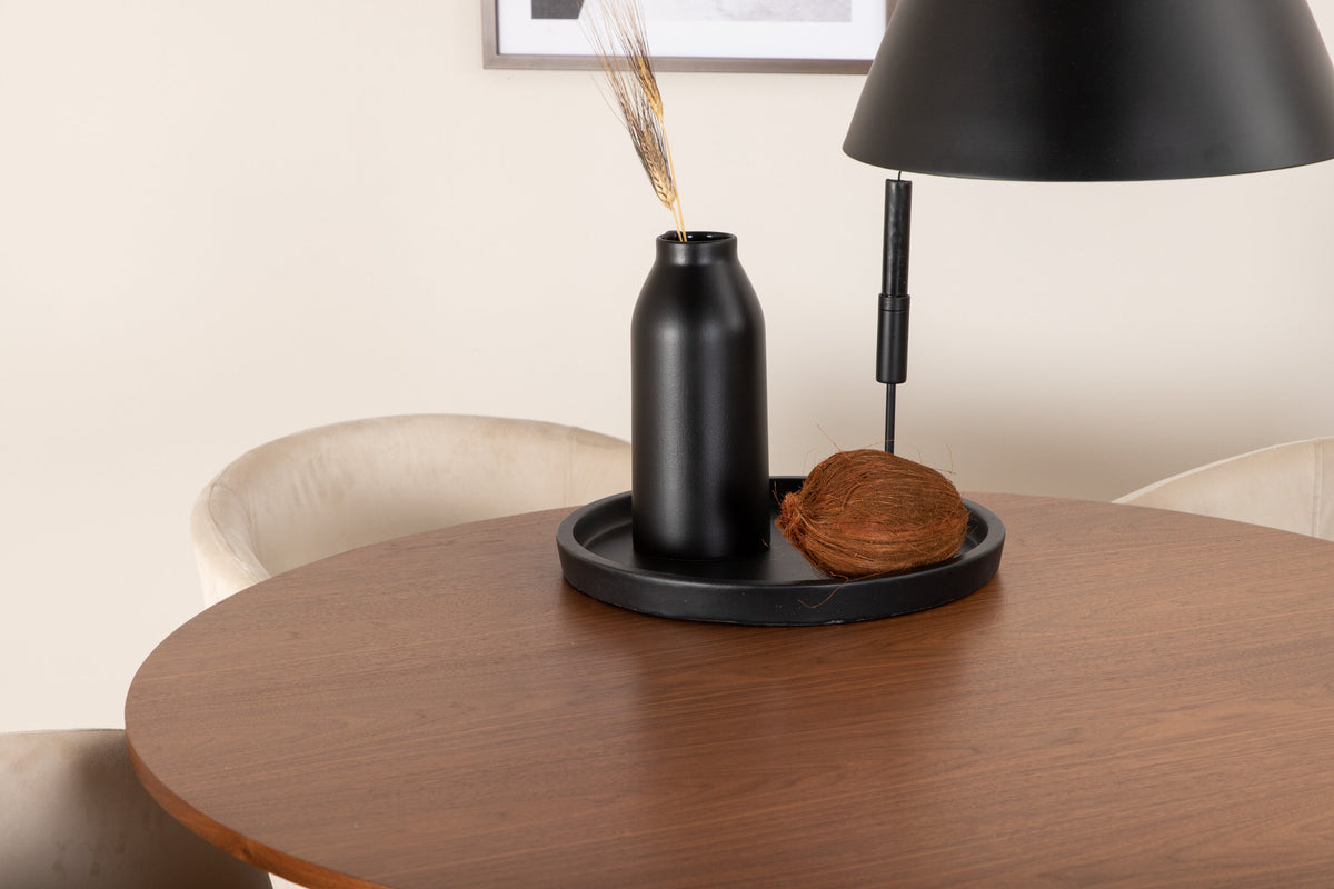 Bianca Matbord med Berit Stolarna – Bord: ⌀110 Stol: 55x78x55