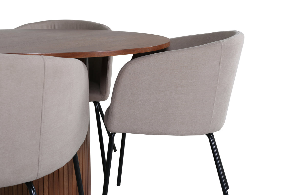 Bianca Matbord med Berit Stolarna – Bord: ⌀110 Stol: 55x78x55
