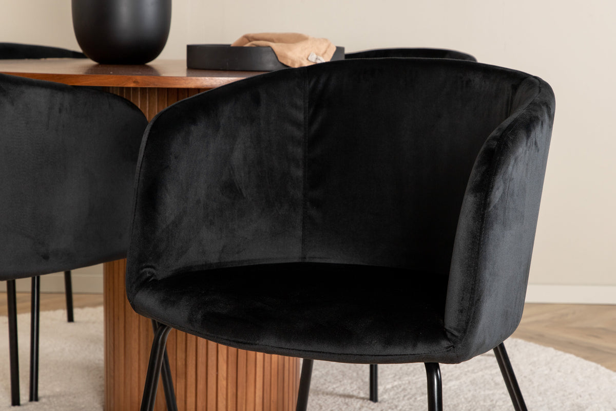 Bianca Matbord med Berit Stolarna – Bord: ⌀110 Stol: 55x78x55