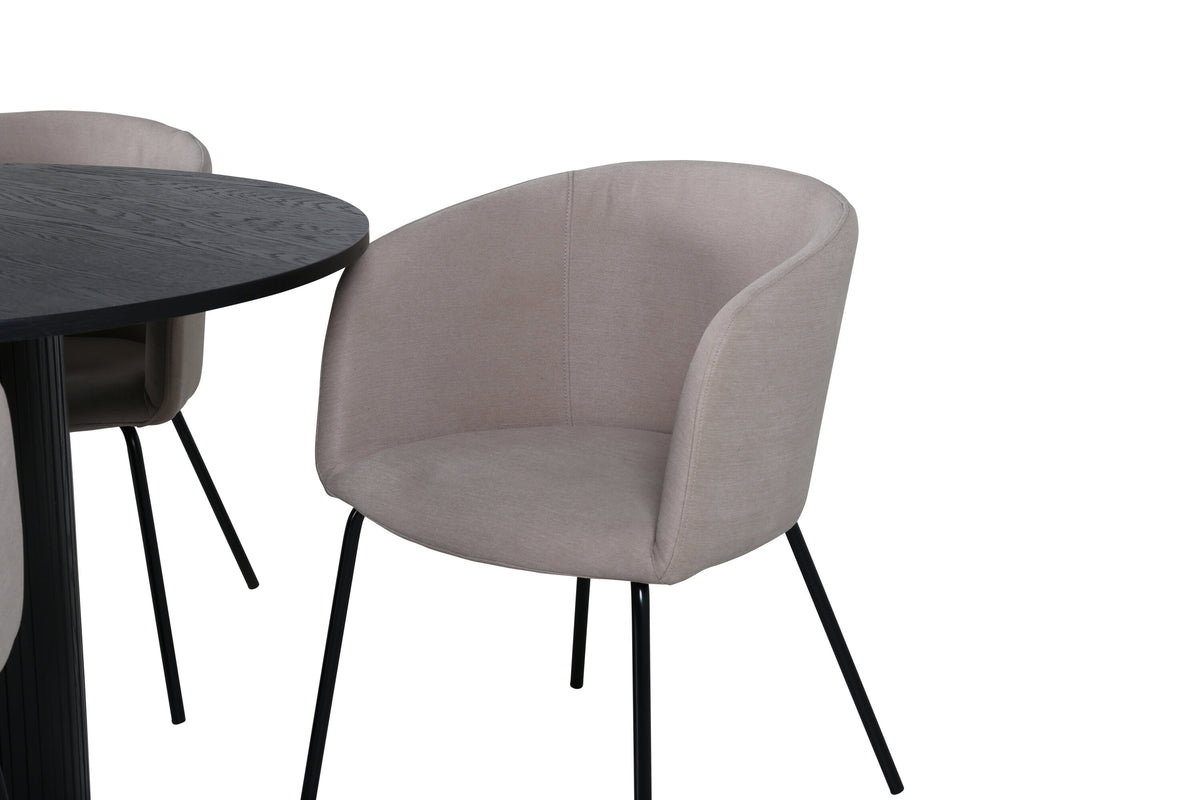 Bianca Matbord med Berit Stolarna – Bord: ⌀110 Stol: 55x78x55