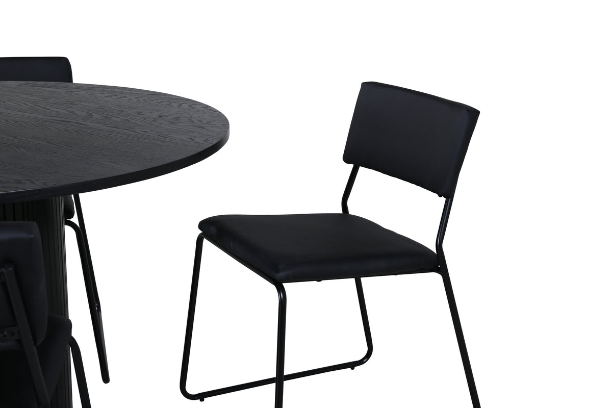 Bianca Matbord med Kenth Stolarna – Bord: ⌀110 Stol: 52x76x40