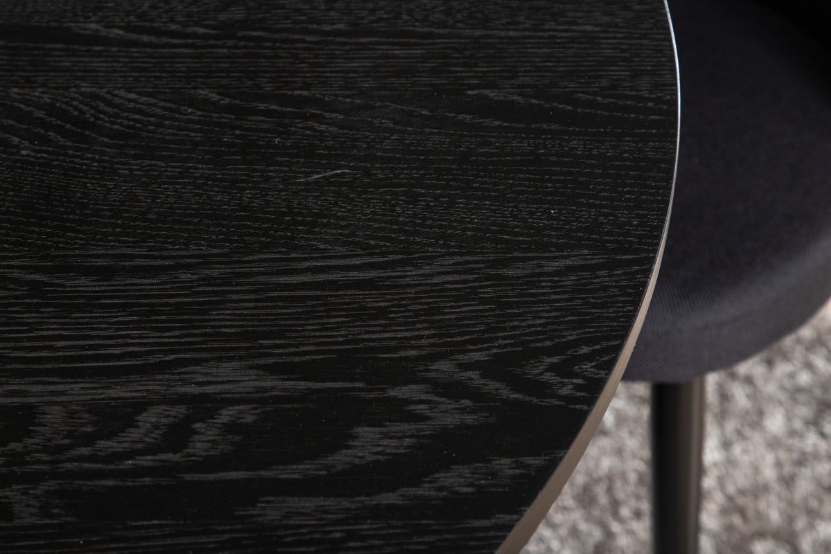 Bianca Matbord med Velvet Stolarna – Bord: ⌀110 Stol: 57x76,5x50
