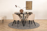 Dipp Matbord med Velvet Stolarna – Bord: ⌀115 Stol: 57x76,5x50