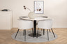 Estelle Matbord med Berit Stolarna – Bord: ⌀106 Stol: 55x78x55