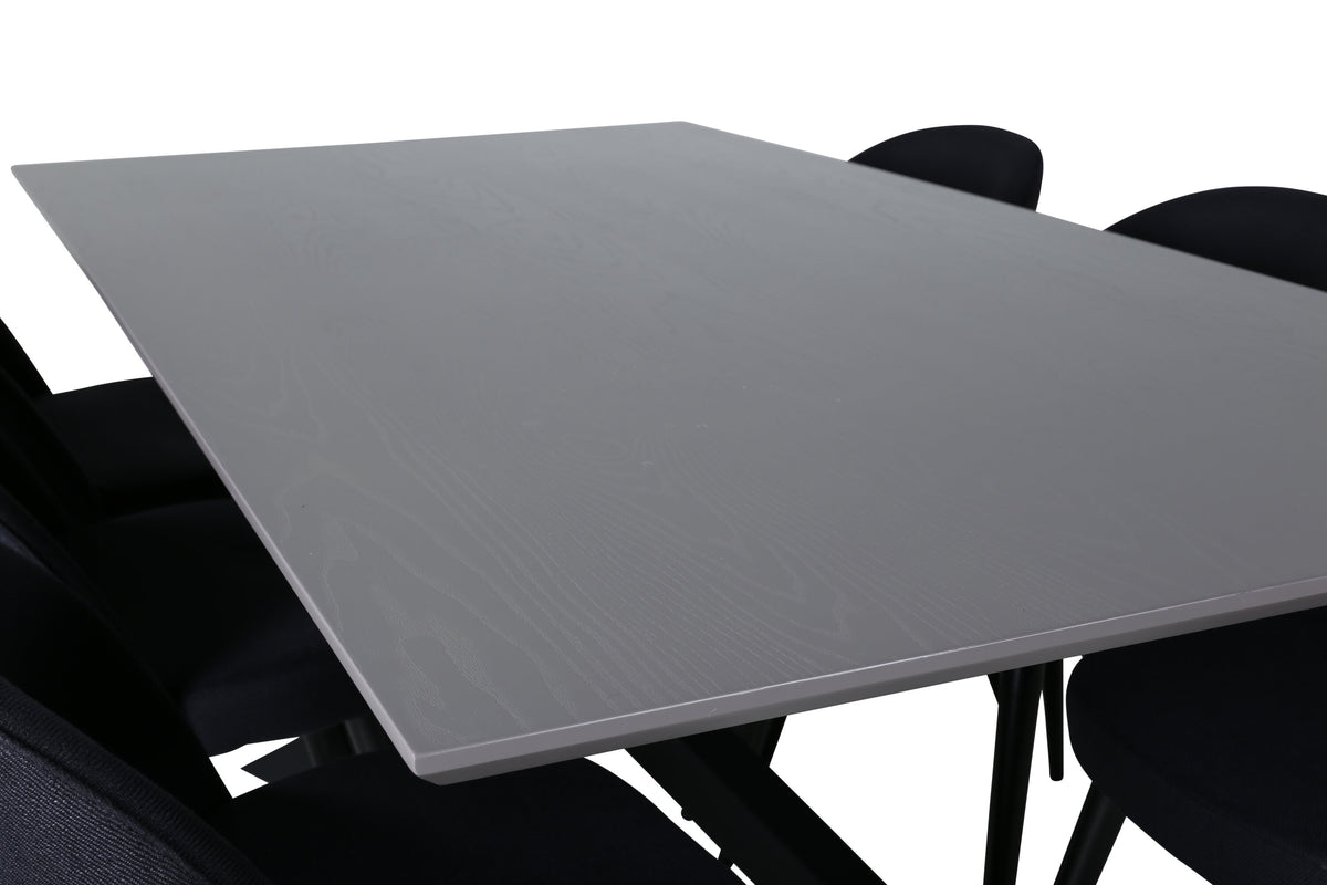 Piazza Matbord med Velvet Stolarna – Bord: 76x180x90 Stol: 57x76,5x50