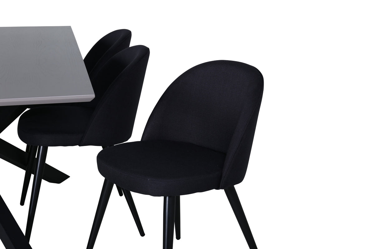 Piazza Matbord med Velvet Stolarna – Bord: 76x180x90 Stol: 57x76,5x50