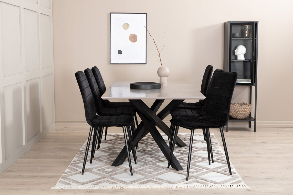 Piazza Matbord med Windu Stolarna – Bord: 76x180x90 Stol: 49x94x43
