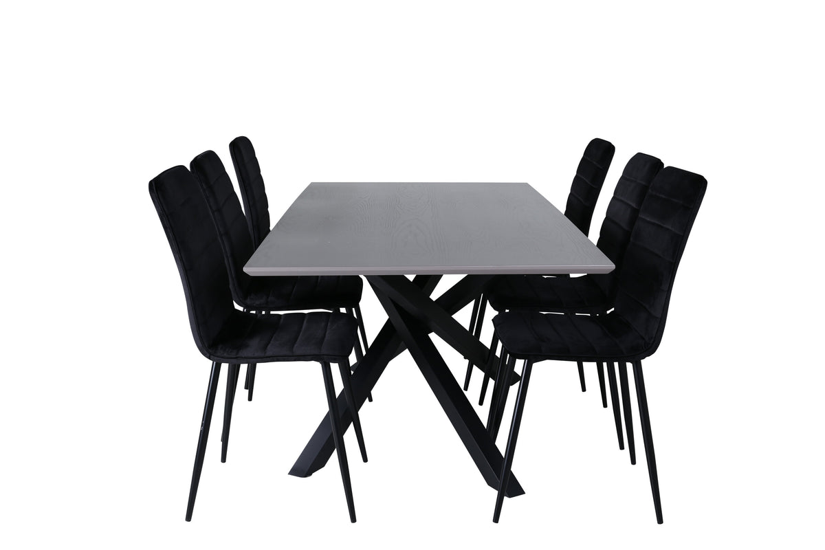 Piazza Matbord med Windu Stolarna – Bord: 76x180x90 Stol: 49x94x43