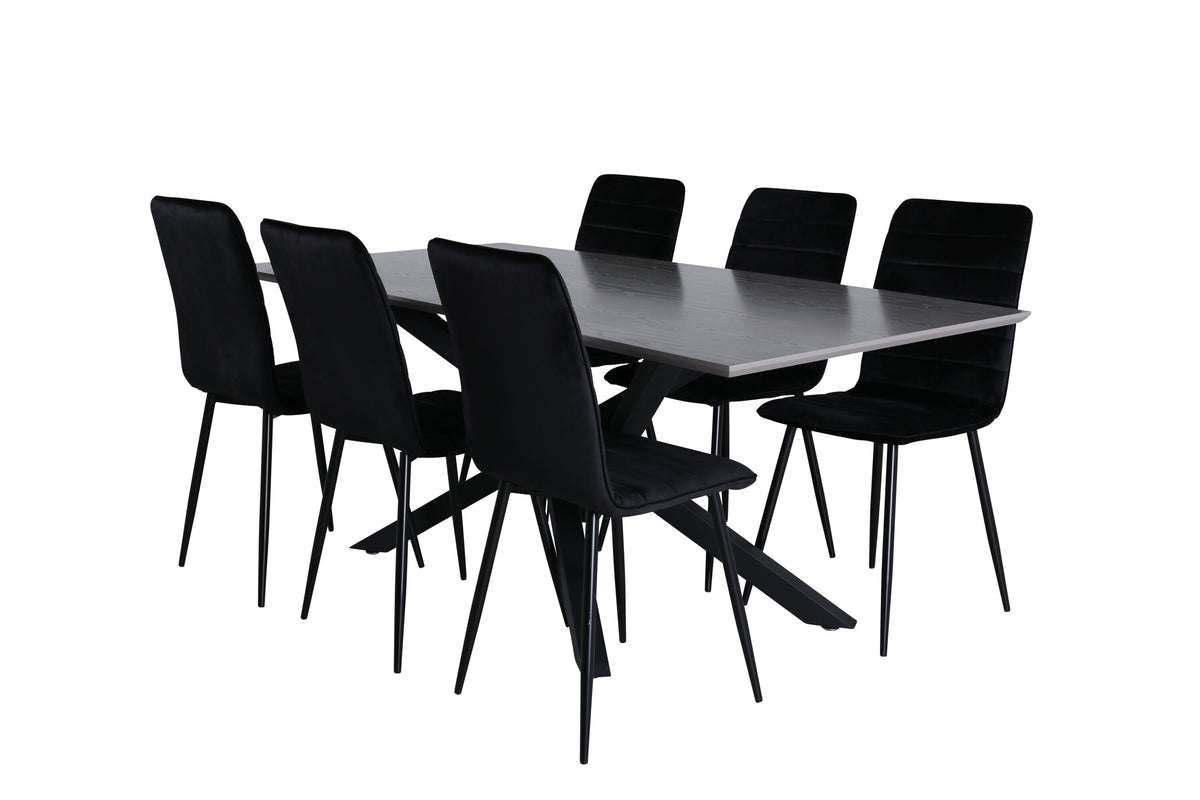 Piazza Matbord med Windu Stolarna – Bord: 76x180x90 Stol: 49x94x43