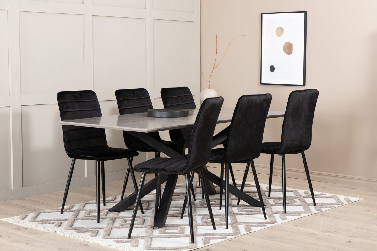 Piazza Matbord med Windu Stolarna – Bord: 76x180x90 Stol: 49x94x43