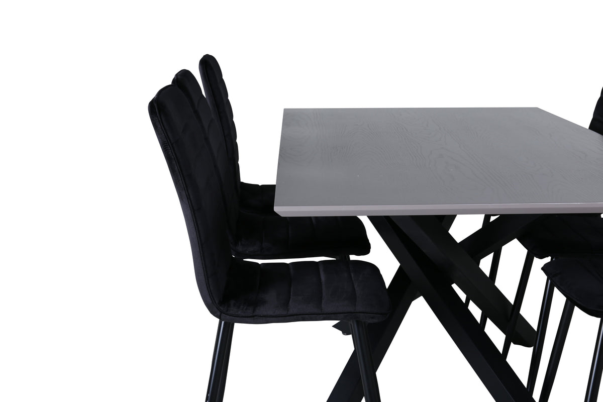 Piazza Matbord med Windu Stolarna – Bord: 76x180x90 Stol: 49x94x43
