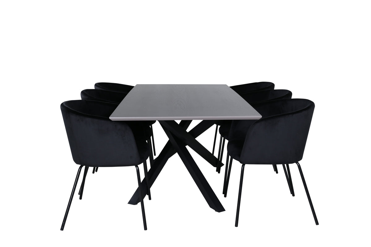 Piazza Matbord med Berit Stolarna – Bord: 76x180x90 Stol: 55x78x55