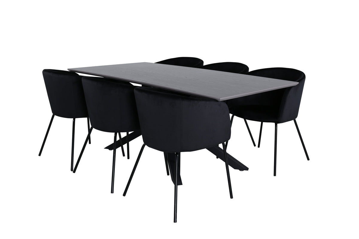 Piazza Matbord med Berit Stolarna – Bord: 76x180x90 Stol: 55x78x55